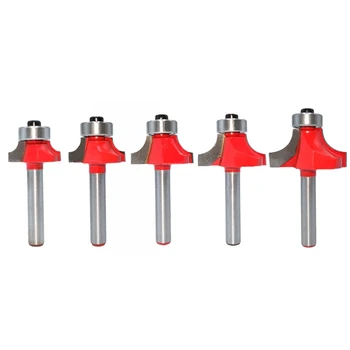 

New 5Pcs 6mm Shank Corner Round Over Router Bit with Bearing Cleaning Flush Milling Cutter for Wood Woodworking Tool