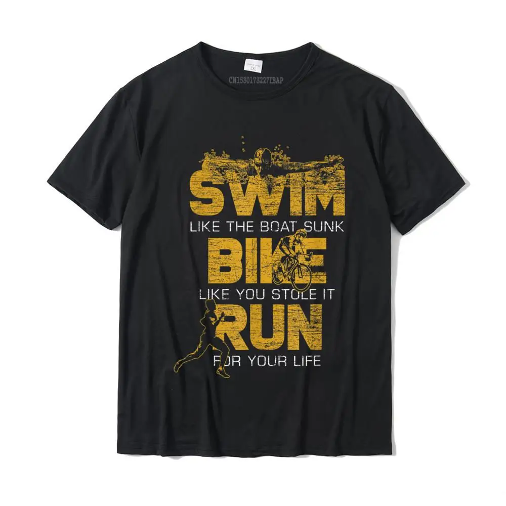 Male Classic Geek Tees O Neck Summer/Fall Cotton Fabric Top T-shirts Design Short Sleeve Casual Tops Tees Wholesale Swim Bike Run Triathlete Gifts Triathlon T-Shirt__37216 black