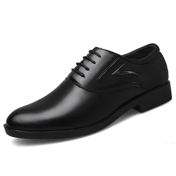 

Luxury Brand PU Leather Fashion Men Business Dress Loafers Pointy Black Shoes Oxford Breathable Formal Wedding Shoes 789