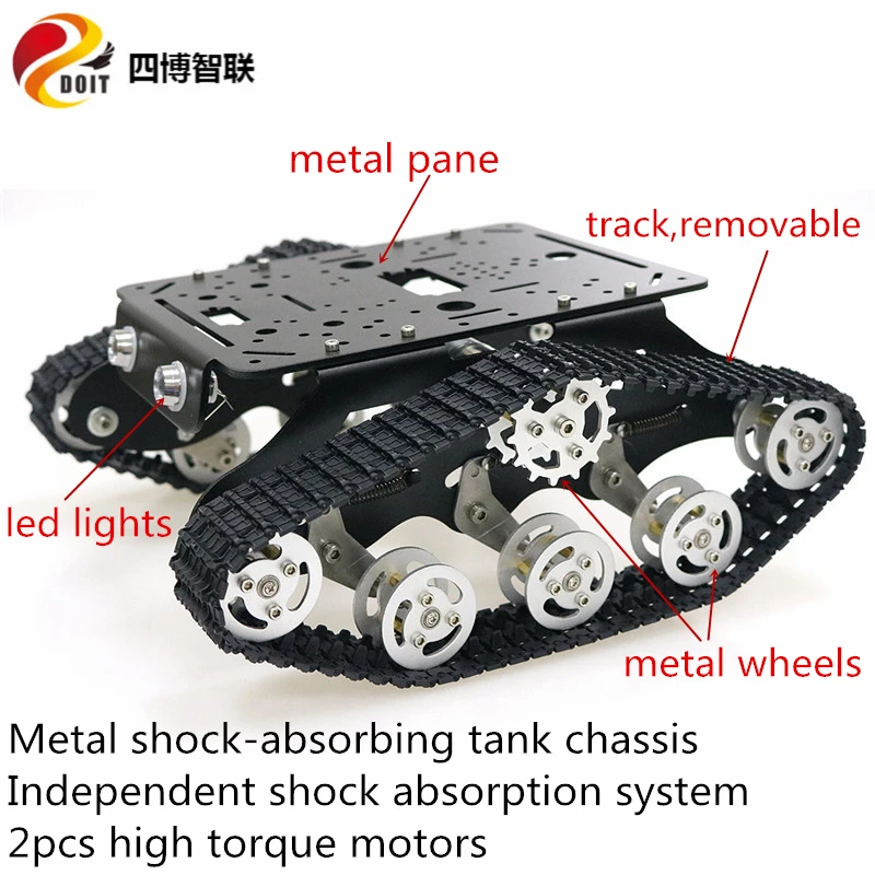 Details about  / TS200 Metal Tank Chassis Smart Robot Shock Absorber Load 5-10kg Unfinished