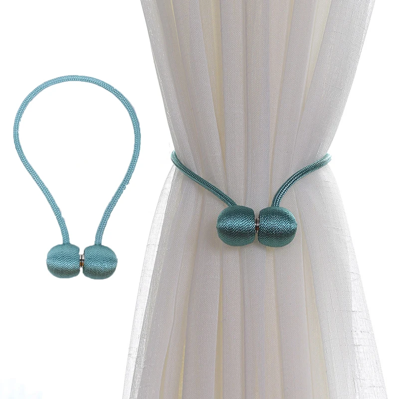 

1PC Curtain Tiebacks Strong Magnetic Weave Rope Curtain Tie Rope Holdbacks Buckle Clips Hook Accessoires Holder Home Decoration