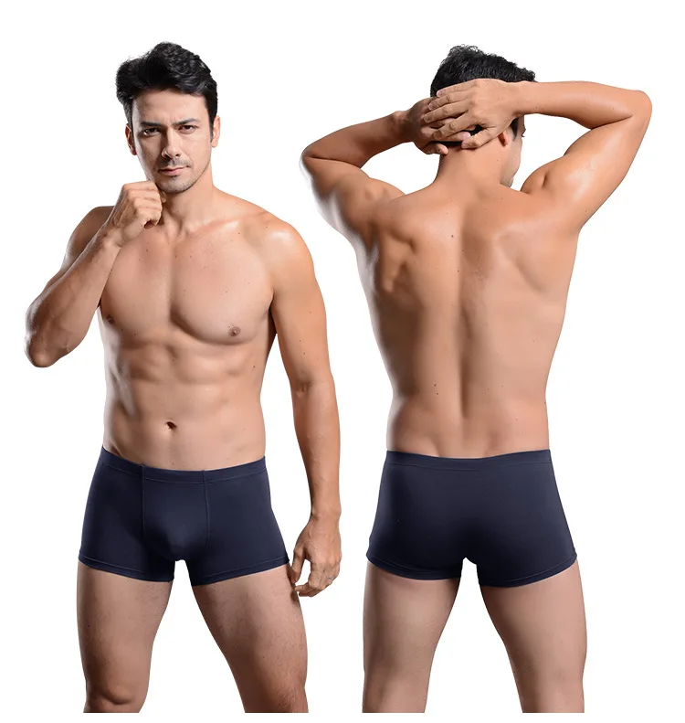 Boxer Men Solid Bamboo Fiber Breathable Comfortable Underwear Man Boxers Super-elastic Shorts Solid Underpants Brand Shorts