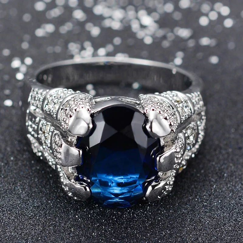 Кольцо Bague Ringen классическое кольцо из 100% натурального серебра 925 с 11*14 мм овальным