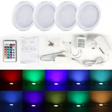 4 шт./компл. шкаф со стеклянными дверями RGB светодиодный свет под кабинет Комплект Штепсельная Вилка британского стандарта