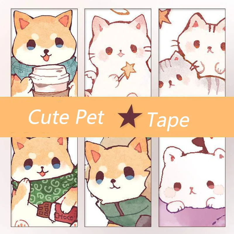 

2 Meters Cute Pet Washi Tape Kawaii Masking Decorative Tape Sticker Scrapbooking DIY Photo Album