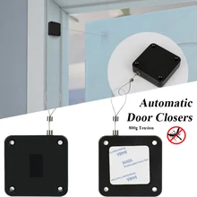 

2 Colors Automatic Punch Free Door Closer Multifunction Single Double Glass Sensor Home Office Door Adhesive 800g Pull Wirerope