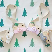 Милая Мини деревянная камера игрушка детская игрушка из мультика детская креативная камера с ремнем для шеи фотография Реквизит Украшение детский игровой дом инструмент
