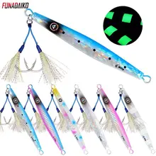 FUNADAIKO Slow jig with assist hooks Jigging lure metal Jig Fishing Lure Jig hook slow fall jig 60g 80g 100g  Fishing Tackle
