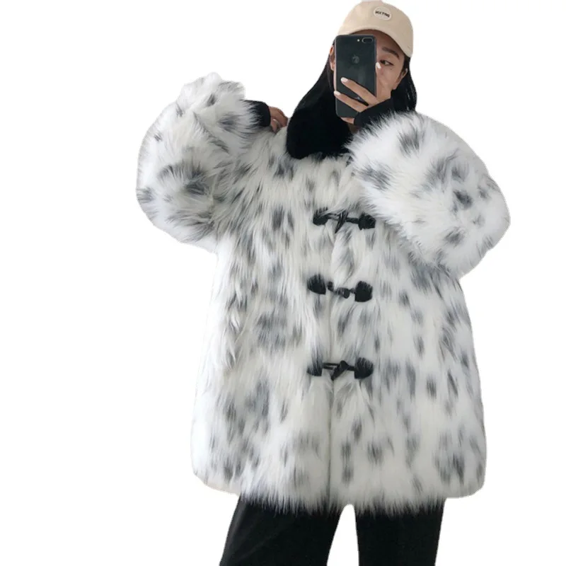 

S-9XL Women's Winter Clothing Plus Size New Faux Fox Fur Long Coat Winter Warm Young Top Female Furry Clothes