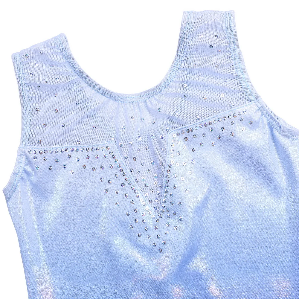 BAOHULU Toddler Girls Leotards for Gymnastics Ballet Sleeveless Mesh Sequins Dance Leotard Tank Kids Athlete Sports Bodysuit children dance leotards