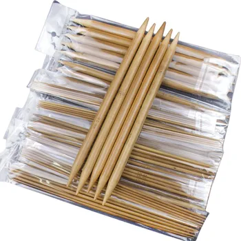 

75pcs/set 15 Sizes 20cm Double Pointed Carbonized Bamboo Knitting Needles Sweater Knitting Bamboo Handle Smooth Craft Needle