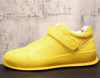 

Men 3 cm Height Increasing Platform Boots Leather Shoes Male Mixed Colors High Top Golden White Men's Boots Sneakers Fast send