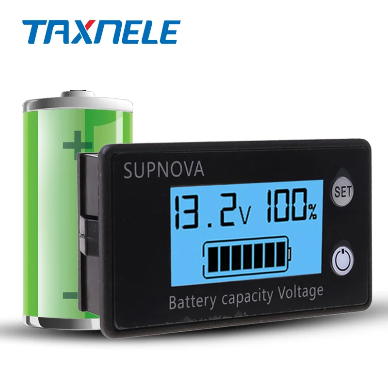 Battery Capacity Indicator tester DC 8V-100V Lead Acid Lithium LiFePO4 Car Motorcycle Voltmeter Voltage Gauge 12V 24V 48V 72V |