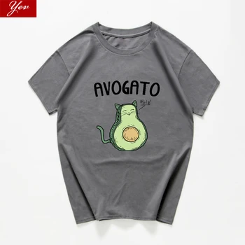 

fat cat Avocado Sarcastic graphic funny t-shirt men cotton aesthetic tops men 2020 hip hop hipster vintage t shirt men clothing