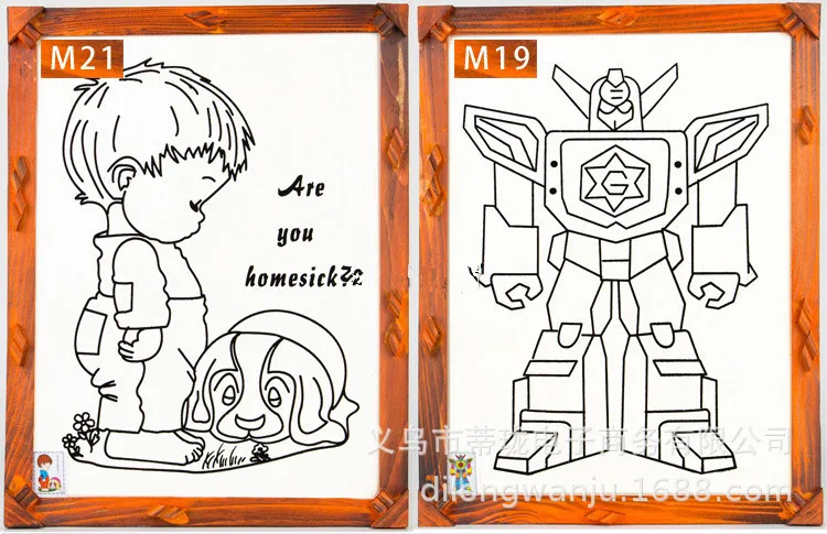 Yiwu 12-Inch mu kuang hua Children Handmade Graffiti Night Market Handmade Square Amusement Park Square Graffiti Thermal