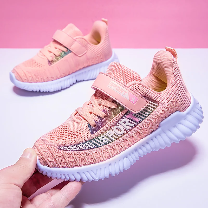 pink 2 Осенние детские кроссовки для девочек, обувь для мальчиков, модная повседневная детская обувь для девочек, спортивная детская обувь для бега Chaussure Enfant - Цвет: pink 2