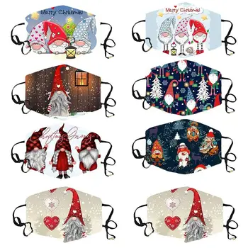 

8pcs Christmas Mouth Cover Children Cartoon Face Cover Face Masks (Random Style)