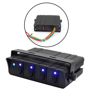 

On/Off Rocker Toggle Switch Panel Box 4/6 Gang 12V Rocker Switch Box 6-Gang Red