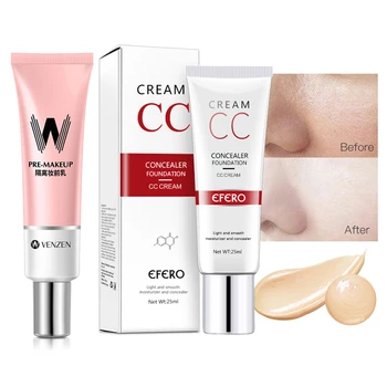 

2 Types Face CC Cream Primer Make Up Matte Concealer Smooth Brighten Skin Makeup Invisible Pores Foundation Base Cream TSLM2