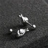 2pc Tiny Surgical Steel Cute Figure Cartilage Earrings Studs Lobe Tragus Helix Piercing Jewelrys for Women Men UVW295 ► Photo 2/6