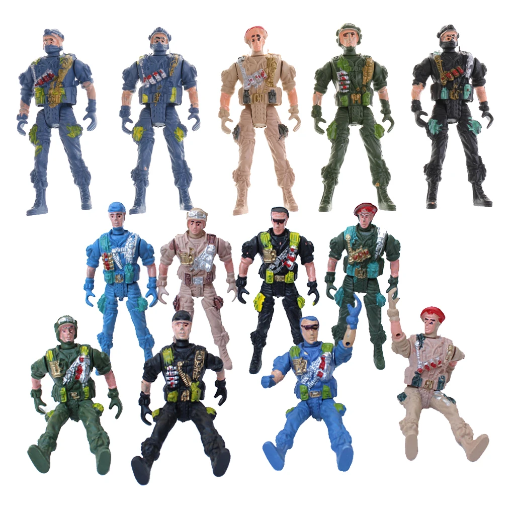 playset Special force Action Figures Kids toys Plastic 9cm Soldier Mens ODCA