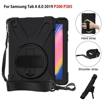 

Case For samsung galaxy tab A 8.0 2019 with S Pen 8.0 SM-P200 P200 P205 Cover Funda Shockproof Heavy Duty With Wrist Straps