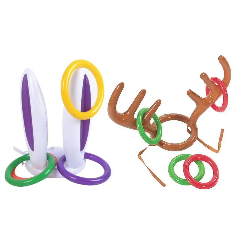 

1 Pc Christmas Inflatable Reindeer Antler Ring Toss Game Xmas Party Fun Props