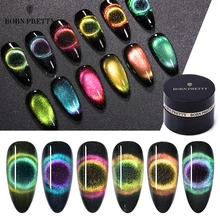 Nascido bonito 9d camaleão olho de gato prego gel magnético embeber fora uv gel unha polonês romântico brilhante gel lacas 5ml preto base precisa(China)