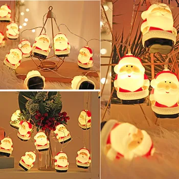 

10/20LED Led Christmas Tree Warm White String Lights Santa Claus Party Lamp For Home Santa Clause Merry Christmas Party Decor