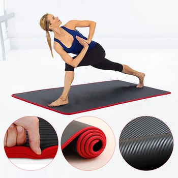 

10MM Extra Thick 185cmX61cm Quality NRB Non-slip Yoga Mats For Fitness Tasteless Pilates Gym Exercise Pads with Bandages X39WB