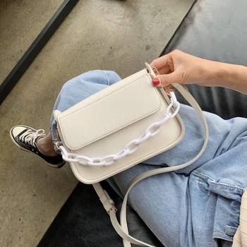 

Solid Color Small PU Leather Chain Designer Women Shoulder Bags Fashion New Girls Handbags Female Crossbody Bags Purse