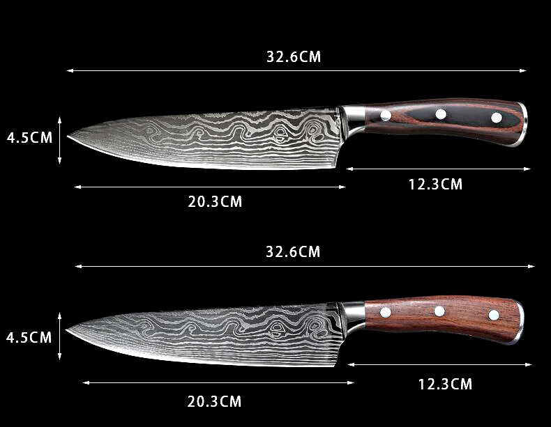 Японские ножи GEMOTU 5cr15MOV из дамасской стали AUS8 острые лезвия высокоуглеродистой