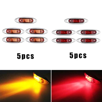 

Amber+Red Lights 4" LED Side Marker Lights Truck Tail Trailer Lamp 3Leds 12V-24V