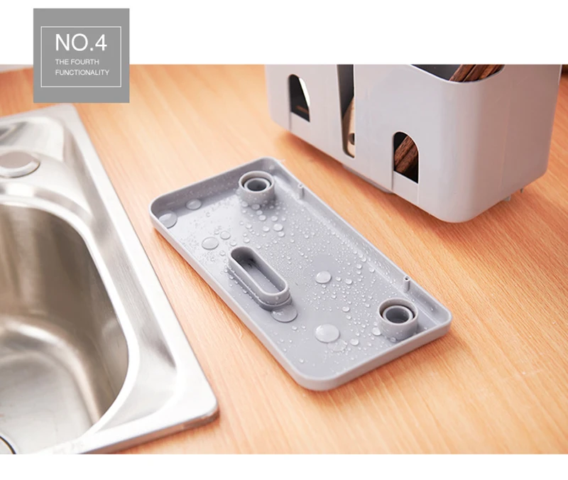 Multifunctional floor knife holder Kitchen supplies chopsticks cage rice spoon tableware storage plastic rack17