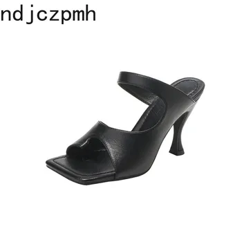 

Women's Slippers Summer The New Fashion Open Toe Sexy Comfortable High Heel Fine Heel Women's Shoes 34-39 Black White Off White