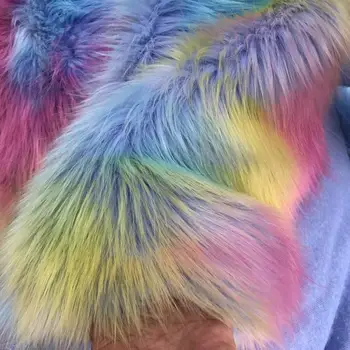 

Colorful Rainbow Fox Fur Imitation Fur Home Textile Fabric,Patchwork Fabrics,Felt Cloth,Faux Fur Fabric For Dolls Shoes Vest