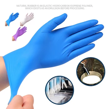 

100Pcs Disposable Latex Gloves Safety Nitrile Gloves Non-Slip Protection Laboratory Household Cleaning Rubber Latex Gloves
