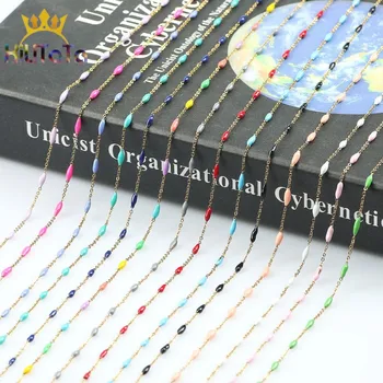 

1 Meter Handmade Gold Wire Wrapped Rosary Chains Natural Water Drop Stone Beads Chain For DIY Jewelry Making Bracelet Anklet