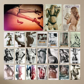 

Pin up girl Metal Sign Tin Signs Metal Posters Plaque Metal Vintage Wall Decor for Man Cave Bar Pub Club