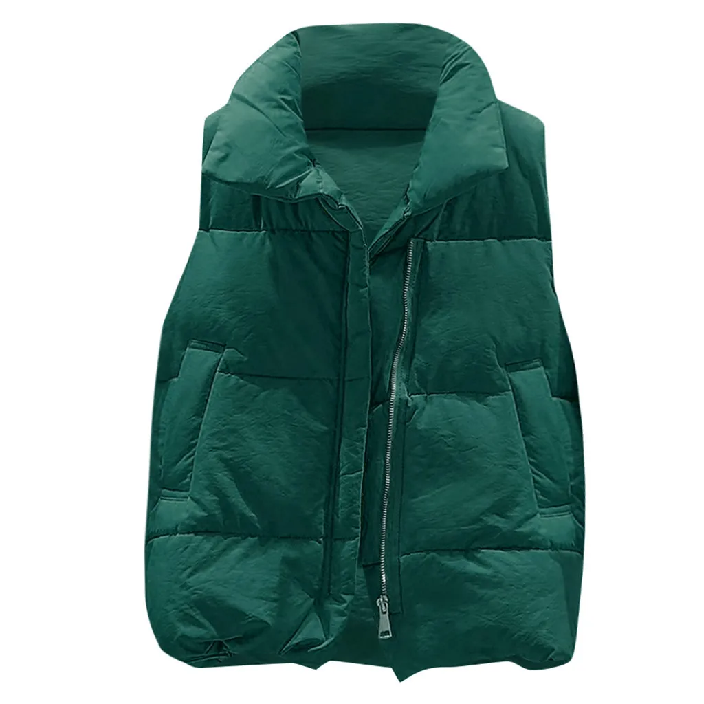 JAYCOSIN ladies sleeveless high-neck down vest short fashion zipper warm casual vest loose hot jacket wild 2019 new daily