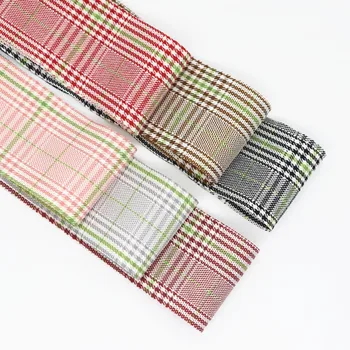 

10 Yards 38MM Checked Fabric Double Face Polyester Ribbon For Hair Bows DIY Crafts Handmade Accessories M20060201