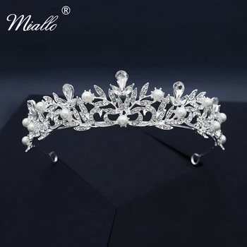 

Miallo Rhinestone Wedding Hair Accessories Bridal Crown Headband for Women Headwear Silver Color Tiaras and Crowns Jewelry Gift