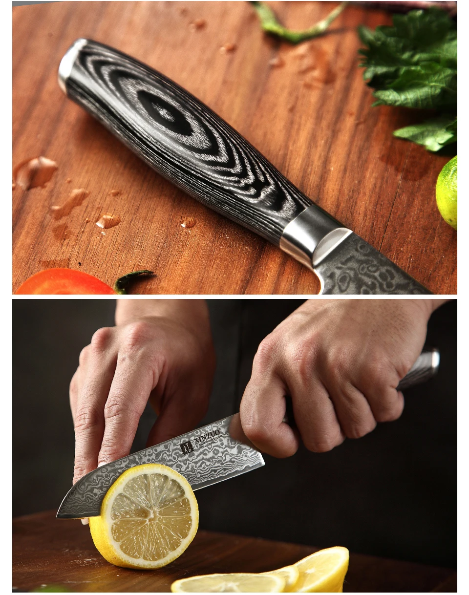 XINZUO 5 дюймов японский нож шеф-повара 67 слоев японской дамасской стали кухонный нож бритва острый нож Santoku с деревянной ручкой Pakka