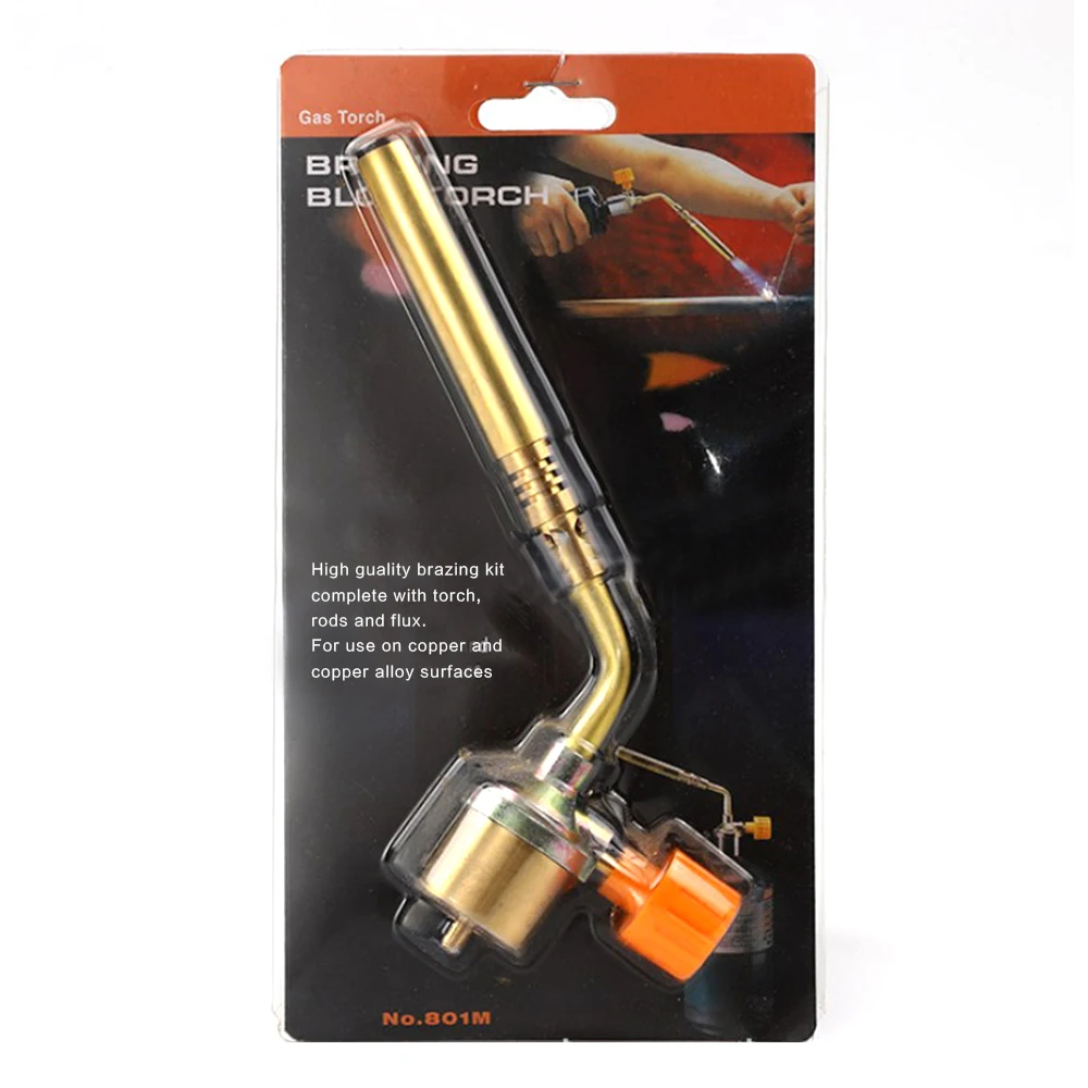 Brass MAPP Propane Gas Torch Self Ignition Trigger Style Camping Welding Torch