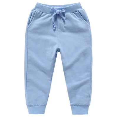 -Sky blue- Детские хлопковые штаны для детей от 2 до 10 лет, однотонные повседневные спортивные штаны для мальчиков и девочек детские штаны для бега, Enfant Garcon - Цвет: -Sky blue-