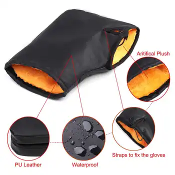 

New Pair Motorcycle Gloves Winter Thermal Warmer Gloves Scooter Motorbike Motocross Handlebar Hand Muffs Waterproof