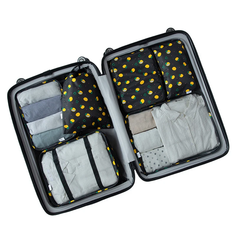 

6PCS/Set High Quality Cloth Waterproof Travel Mesh Bag In Bag Luggage Organizer Packing Cube For Travel Accessories XYLOBHDG