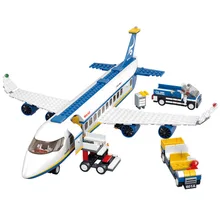 Toys Figures Building-Blocks-Sets Aircraft Bricks Airplane City Airport-Airbus International