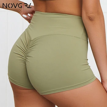 

Novgirl High Waist Push Up Stretchy Shorts Women 2019 Sexy Fitness Ruched Girls Sporty Outfit Shorts