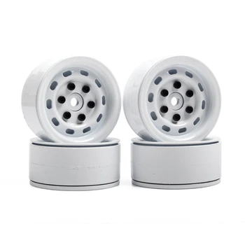 

4Pcs Heavy Duty Metal 1.9 Beadlock Wheel Rims for RC TRX-4 TRX4 Axial SCX10 D90,White